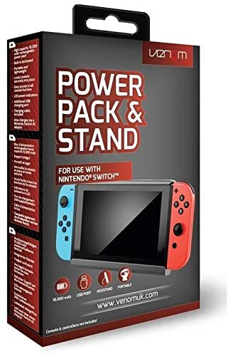 Venom Power Pack and Stand Compatible with Nintendo Switch, 10000mAh Rechargeable Power Pack and Kick Stand for Nintendo Switch - VS4797