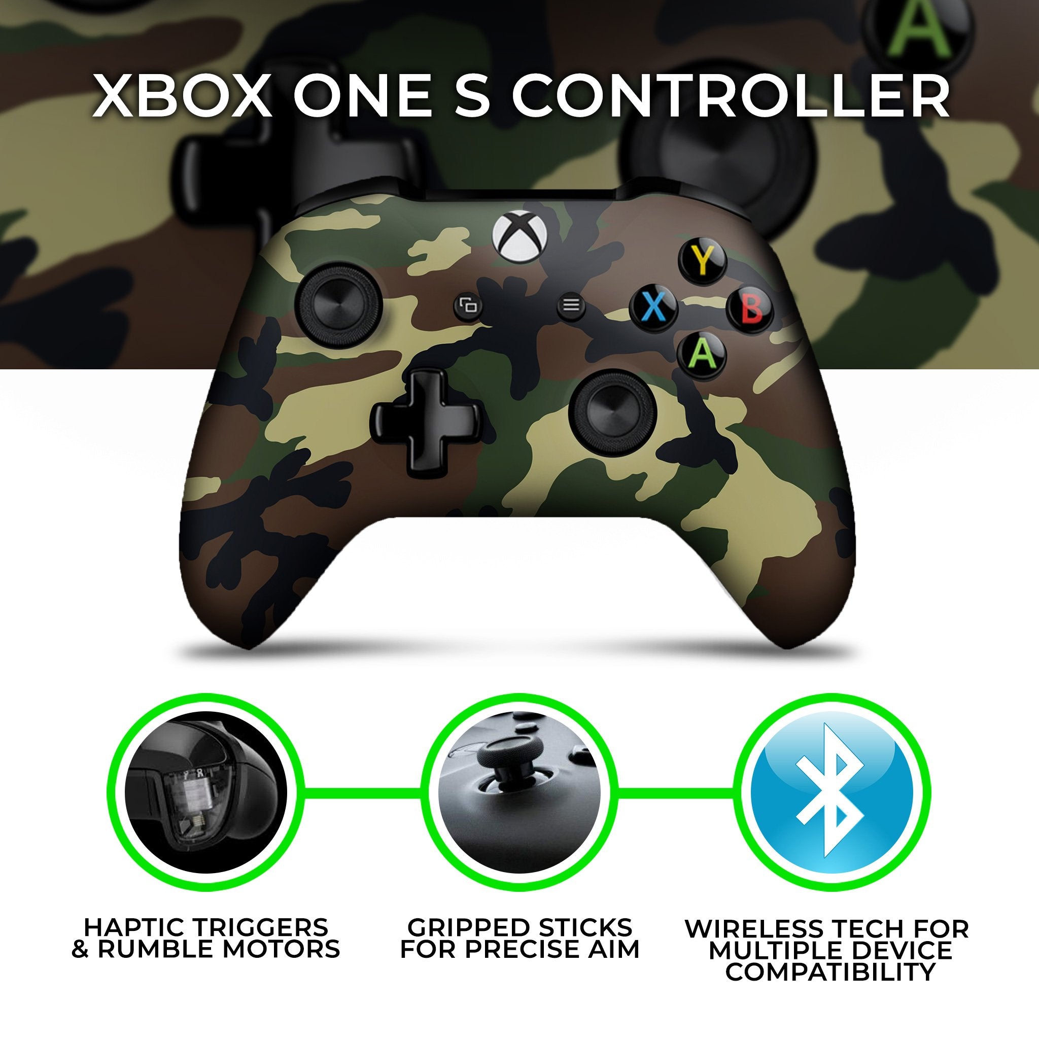 Army Camo Xbox One S Custom Controller (with 3.5 jack)