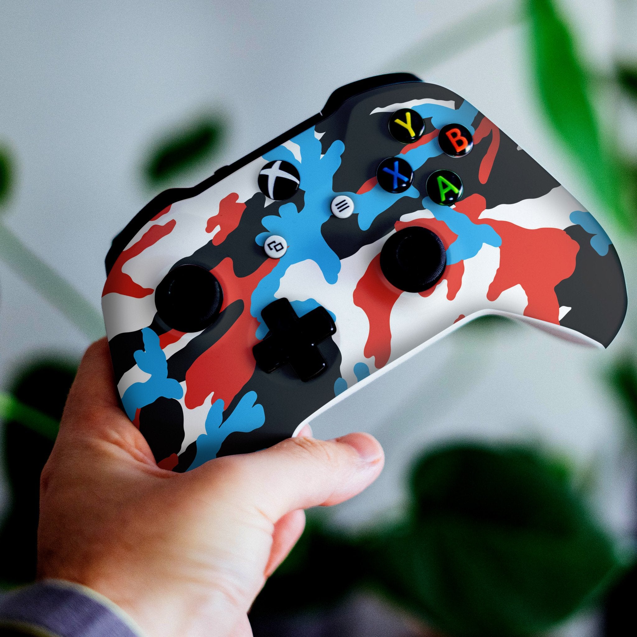 Blue Blood Camo Xbox One S Custom Controller (with 3.5 jack)