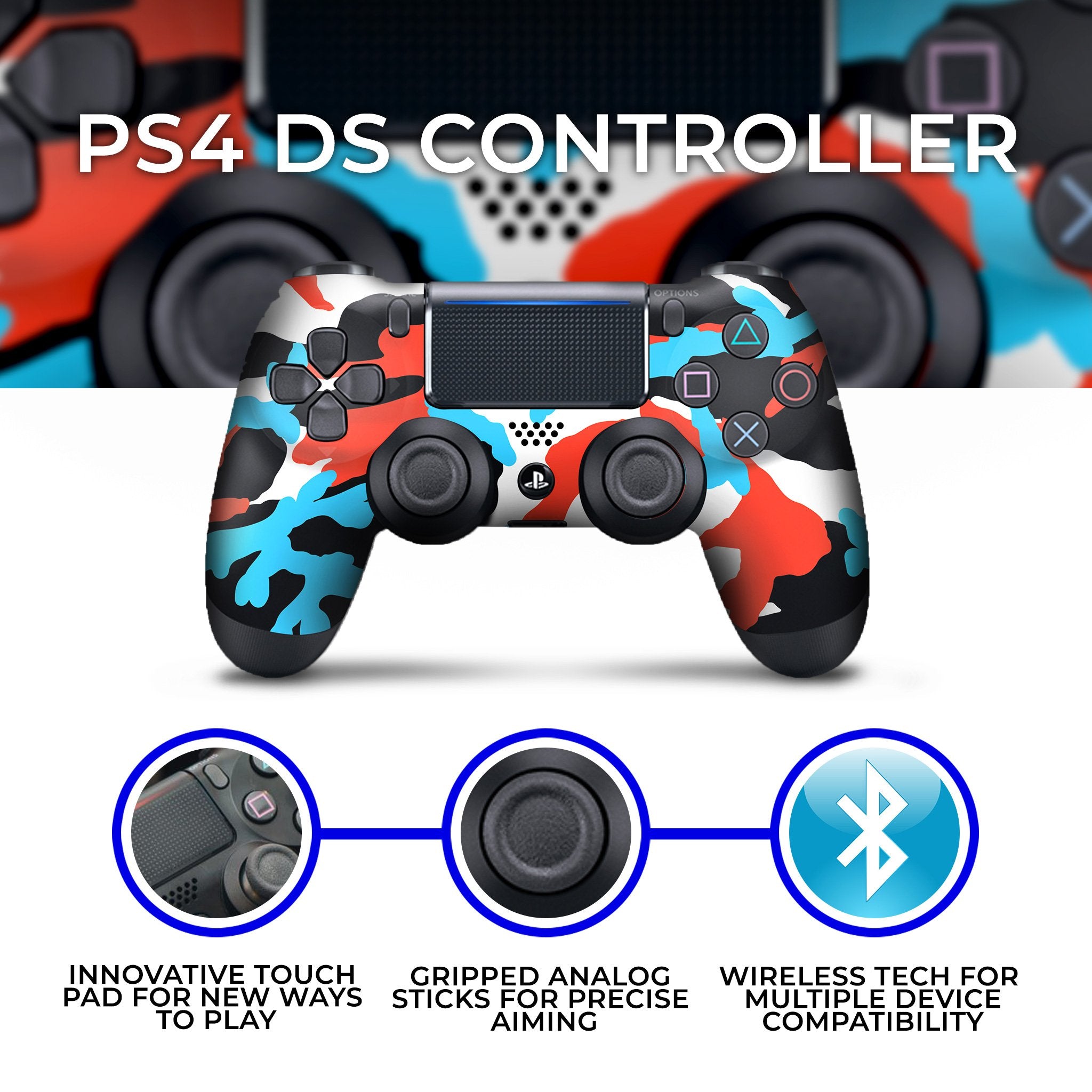 Blue Blood Camo PS4 Custom Controller Exclusive