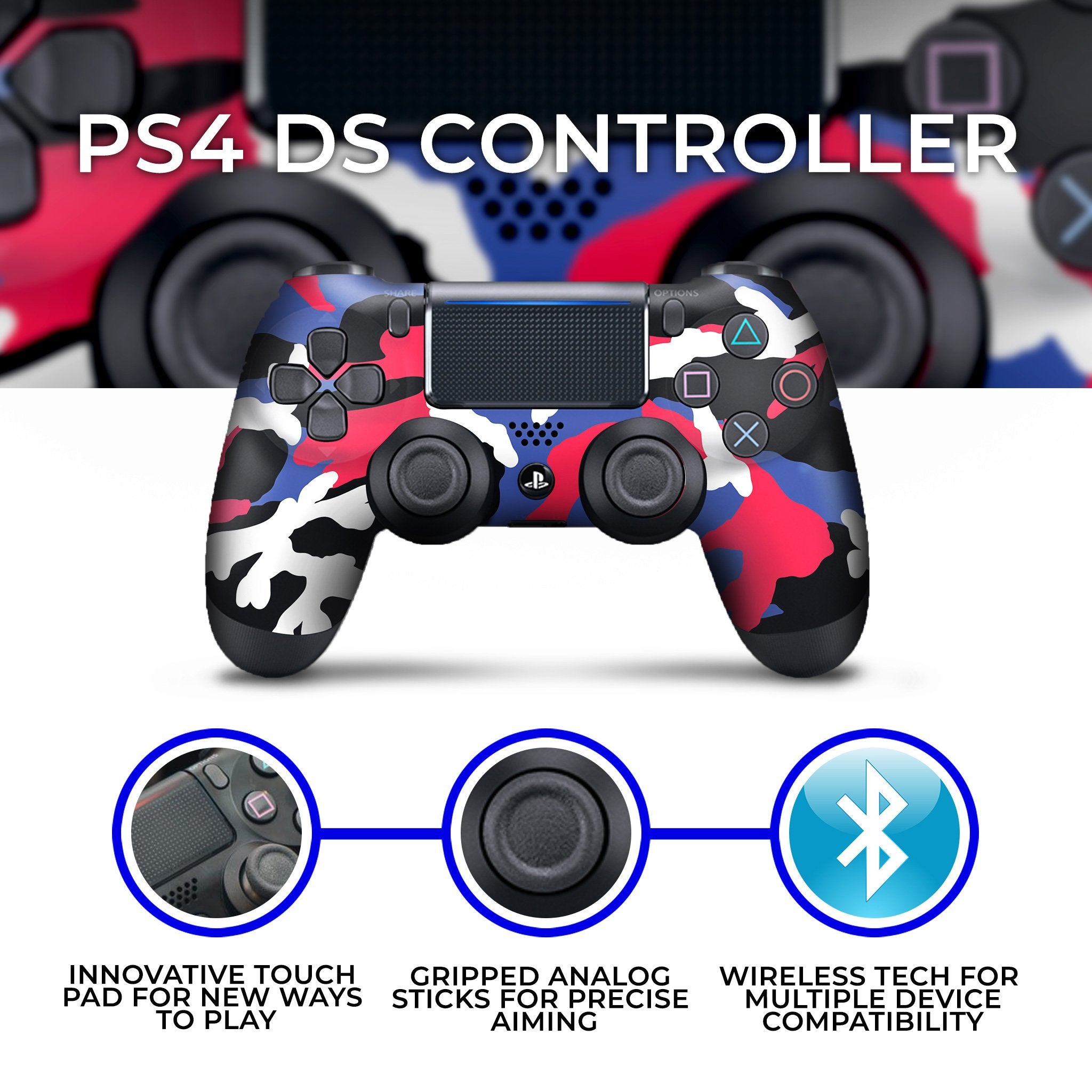 Patriotic Camo PS4 Custom Controller Exclusive