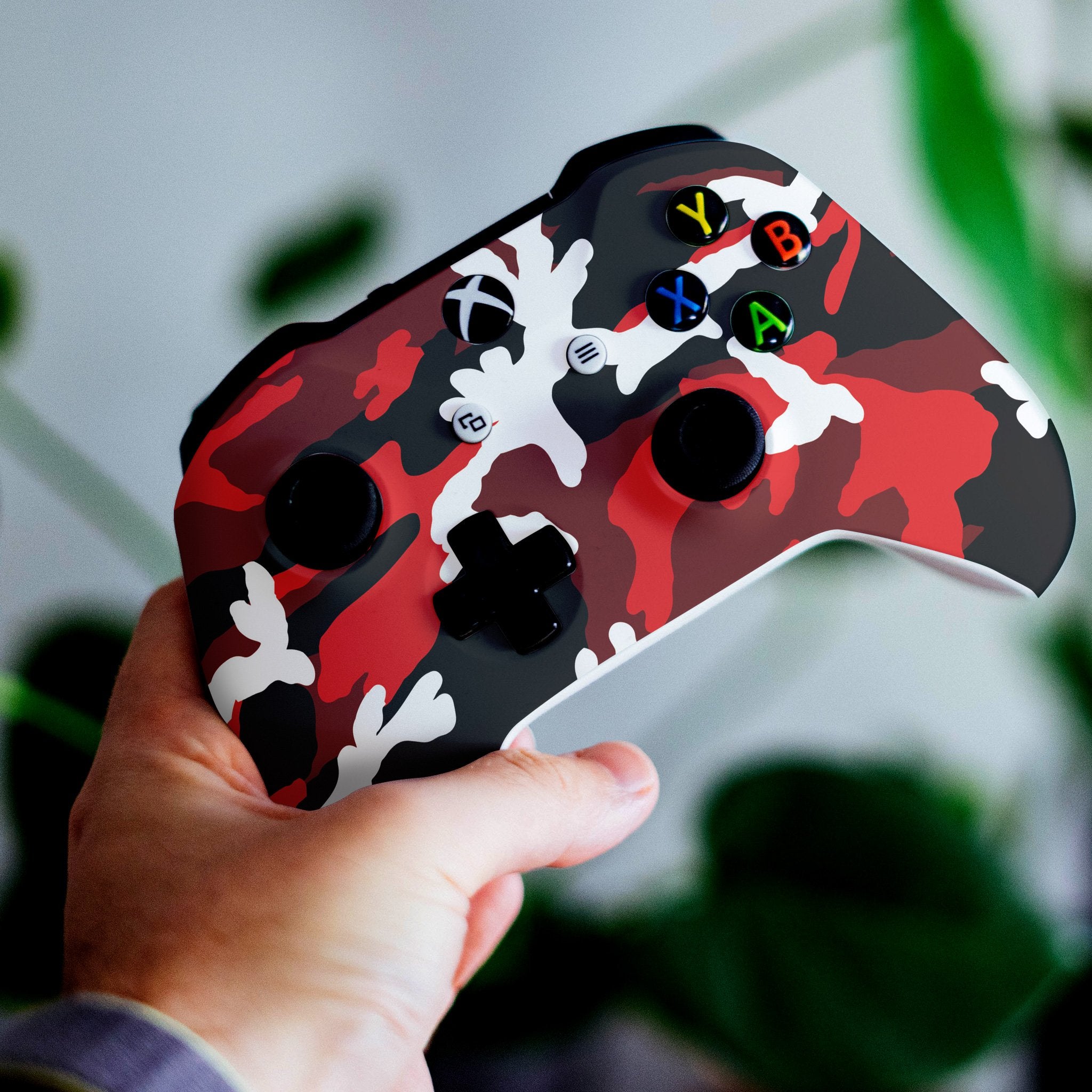 Red Camo Xbox One S Custom Controller (with 3.5 jack)