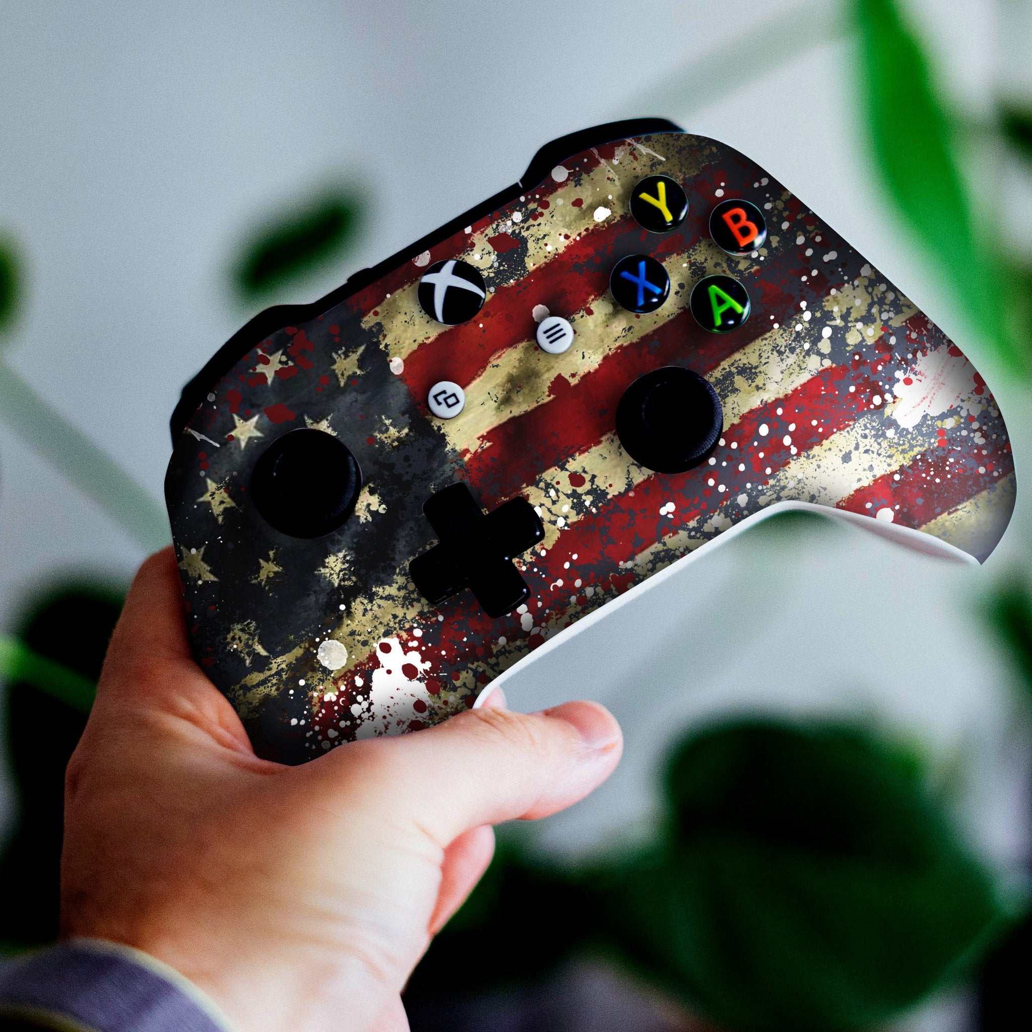 American Tattered Flag Xbox One S Custom Controller (with 3.5 jack)