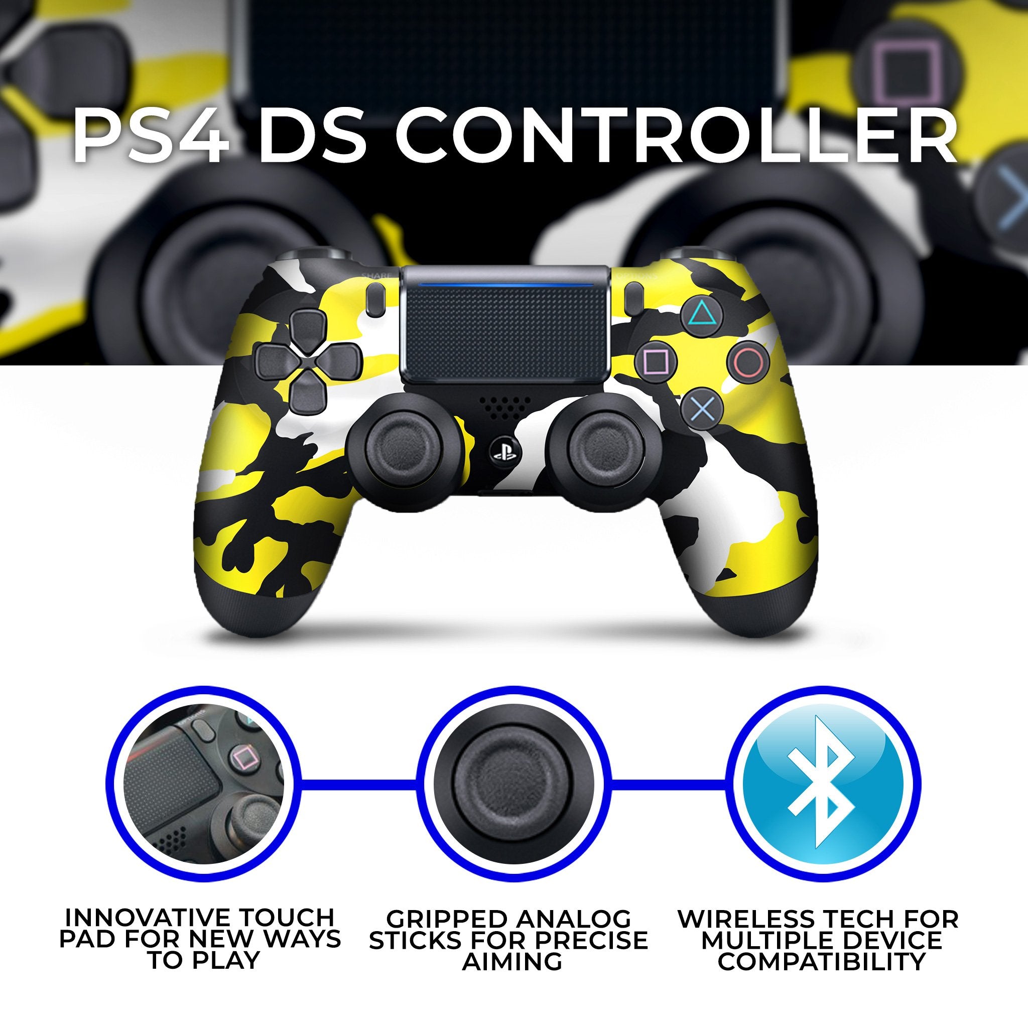 Yellow Camo PS4 Custom Controller Exclusive